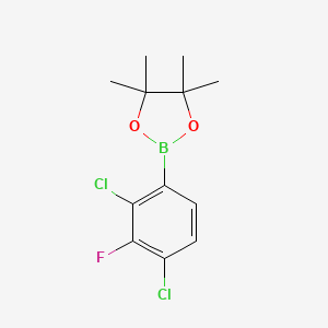 molecular formula C12H14BCl2FO2 B3215659 2-(2,4-Dichloro-3-fluorophenyl)-4,4,5,5-tetramethyl-1,3,2-dioxaborolane CAS No. 1165935-90-9