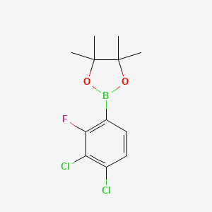 molecular formula C12H14BCl2FO2 B3215665 2-(3,4-Dichloro-2-fluorophenyl)-4,4,5,5-tetramethyl-1,3,2-dioxaborolane CAS No. 1165935-92-1