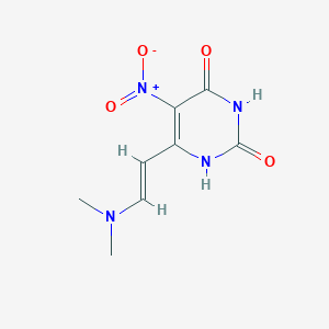 molecular formula C8H10N4O4 B3215717 6-[(E)-2-(dimethylamino)vinyl]-5-nitropyrimidine-2,4-diol CAS No. 116705-41-0