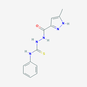 2-[(3-methyl-1H-pyrazol-5-yl)carbonyl]-N-phenylhydrazinecarbothioamide