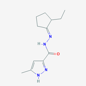 molecular formula C12H18N4O B321579 N'-(2-ethylcyclopentylidene)-3-methyl-1H-pyrazole-5-carbohydrazide 