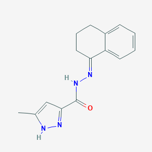 molecular formula C15H16N4O B321581 N'-[(1E)-3,4-dihydronaphthalen-1(2H)-ylidene]-3-methyl-1H-pyrazole-5-carbohydrazide 