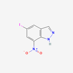 molecular formula C7H4IN3O2 B3215824 1H-Indazole, 5-iodo-7-nitro- CAS No. 1167056-40-7