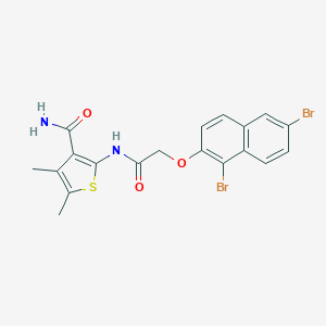 2-({[(1,6-Dibromo-2-naphthyl)oxy]acetyl}amino)-4,5-dimethylthiophene-3-carboxamide