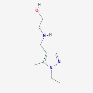 molecular formula C9H17N3O B3215931 2-{[(1-ethyl-5-methyl-1H-pyrazol-4-yl)methyl]amino}ethanol CAS No. 1170058-09-9