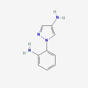 molecular formula C9H10N4 B3215947 1-(2-aminophenyl)-1H-pyrazol-4-amine CAS No. 1170105-89-1