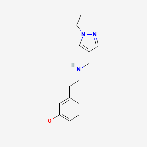 molecular formula C15H21N3O B3215975 N-((1-Ethyl-1H-pyrazol-4-yl)methyl)-2-(3-methoxyphenyl)ethanamine CAS No. 1170150-51-2