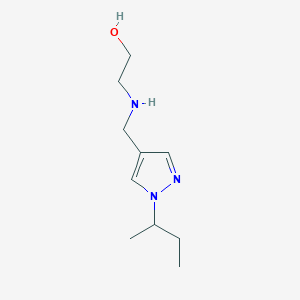 molecular formula C10H19N3O B3215986 2-({[1-(Methylpropyl)pyrazol-4-yl]methyl}amino)ethan-1-ol CAS No. 1170162-57-8