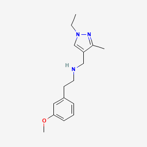 molecular formula C16H23N3O B3215990 N-((1-乙基-3-甲基-1H-吡唑-4-基)甲基)-2-(3-甲氧基苯基)乙胺 CAS No. 1170202-64-8