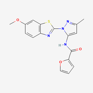 molecular formula C17H14N4O3S B3215997 N-(1-(6-methoxybenzo[d]thiazol-2-yl)-3-methyl-1H-pyrazol-5-yl)furan-2-carboxamide CAS No. 1170258-01-1