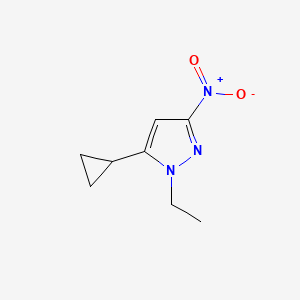 molecular formula C8H11N3O2 B3216030 5-cyclopropyl-1-ethyl-3-nitro-1H-pyrazole CAS No. 1170367-28-8