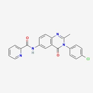 molecular formula C21H15ClN4O2 B3216036 N-(3-(4-chlorophenyl)-2-methyl-4-oxo-3,4-dihydroquinazolin-6-yl)picolinamide CAS No. 1170369-85-3