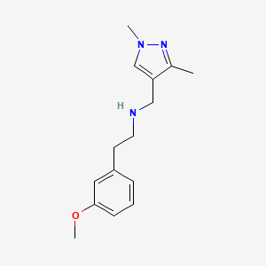 molecular formula C15H21N3O B3216042 N-((1,3-Dimethyl-1H-pyrazol-4-yl)methyl)-2-(3-methoxyphenyl)ethanamine CAS No. 1170440-38-6