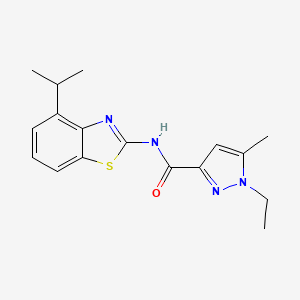 molecular formula C17H20N4OS B3216076 1-ethyl-N-(4-isopropylbenzo[d]thiazol-2-yl)-5-methyl-1H-pyrazole-3-carboxamide CAS No. 1170574-53-4