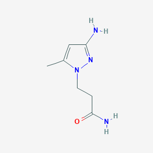 molecular formula C7H12N4O B3216086 3-(3-氨基-5-甲基-1H-吡唑-1-基)丙酰胺 CAS No. 1170626-07-9
