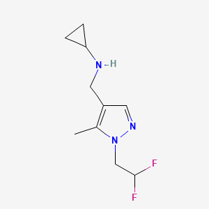 molecular formula C10H15F2N3 B3216107 N-((1-(2,2-Difluoroethyl)-5-methyl-1H-pyrazol-4-yl)methyl)cyclopropanamine CAS No. 1170869-32-5