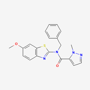 molecular formula C20H18N4O2S B3216116 N-benzyl-N-(6-methoxybenzo[d]thiazol-2-yl)-1-methyl-1H-pyrazole-5-carboxamide CAS No. 1170909-69-9
