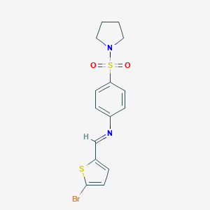 molecular formula C15H15BrN2O2S2 B321613 N-[(5-bromo-2-thienyl)methylene]-N-[4-(1-pyrrolidinylsulfonyl)phenyl]amine 