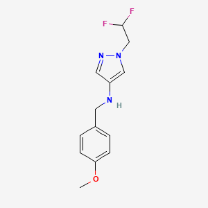 molecular formula C13H15F2N3O B3216143 1-(2,2-difluoroethyl)-N-(4-methoxybenzyl)-1H-pyrazol-4-amine CAS No. 1170978-83-2