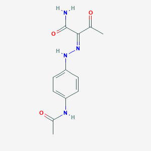 molecular formula C12H14N4O3 B321615 (2Z)-2-[(4-acetamidophenyl)hydrazinylidene]-3-oxobutanamide 