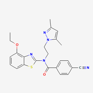 4-cyano-N-(2-(3,5-dimethyl-1H-pyrazol-1-yl)ethyl)-N-(4-ethoxybenzo[d]thiazol-2-yl)benzamide