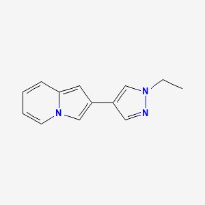 molecular formula C13H13N3 B3216180 2-(1-ethyl-1H-pyrazol-4-yl)indolizine CAS No. 1171157-11-1