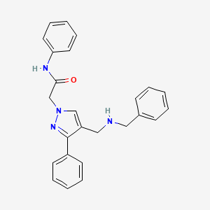 molecular formula C25H24N4O B3216234 2-{4-[(benzylamino)methyl]-3-phenyl-1H-pyrazol-1-yl}-N-phenylacetamide CAS No. 1171321-89-3