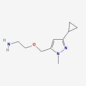 molecular formula C10H17N3O B3216247 2-((3-环丙基-1-甲基-1H-吡唑-5-基)甲氧基)乙胺 CAS No. 1171355-06-8