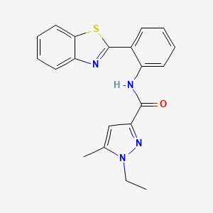 molecular formula C20H18N4OS B3216263 N-(2-(benzo[d]thiazol-2-yl)phenyl)-1-ethyl-5-methyl-1H-pyrazole-3-carboxamide CAS No. 1171398-65-4