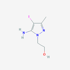molecular formula C6H10IN3O B3216296 2-(5-amino-4-iodo-3-methyl-1H-pyrazol-1-yl)ethan-1-ol CAS No. 1171468-67-9