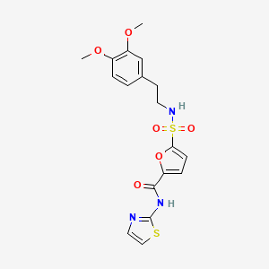 molecular formula C18H19N3O6S2 B3216306 5-(N-(3,4-dimethoxyphenethyl)sulfamoyl)-N-(thiazol-2-yl)furan-2-carboxamide CAS No. 1171497-37-2