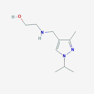 molecular formula C10H19N3O B3216347 2-{[(1-Isopropyl-3-methyl-1H-pyrazol-4-yl)methyl]amino}ethanol CAS No. 1171593-71-7