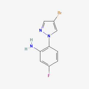 molecular formula C9H7BrFN3 B3216355 2-(4-溴-1H-吡唑-1-基)-5-氟苯胺 CAS No. 1171600-71-7