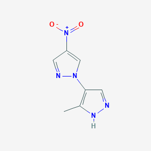 molecular formula C7H7N5O2 B3216377 3'-methyl-4-nitro-1'H-1,4'-bipyrazole CAS No. 1171725-06-6