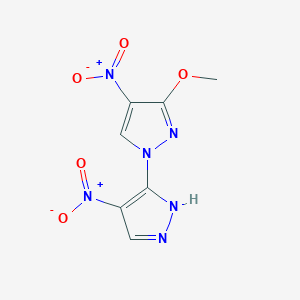 molecular formula C7H6N6O5 B3216383 3-Methoxy-4-nitro-1-(4-nitropyrazol-3-yl)pyrazole CAS No. 1171733-17-7