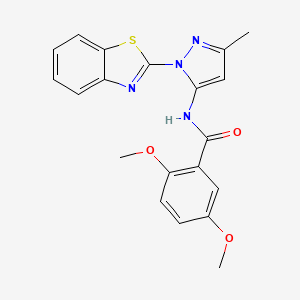 molecular formula C20H18N4O3S B3216391 N-(1-(benzo[d]thiazol-2-yl)-3-methyl-1H-pyrazol-5-yl)-2,5-dimethoxybenzamide CAS No. 1171750-35-8