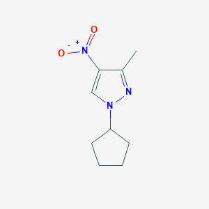 molecular formula C9H13N3O2 B3216393 1-cyclopentyl-3-methyl-4-nitro-1H-pyrazole CAS No. 1171752-78-5