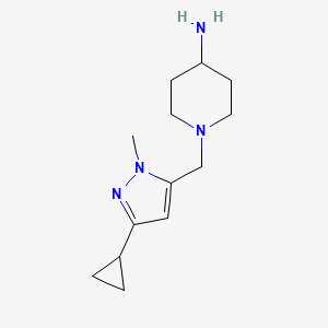 molecular formula C13H22N4 B3216401 1-[(3-cyclopropyl-1-methyl-1H-pyrazol-5-yl)methyl]piperidin-4-amine CAS No. 1171769-79-1
