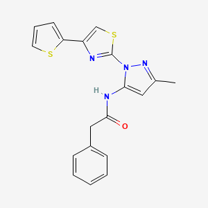 N-(3-methyl-1-(4-(thiophen-2-yl)thiazol-2-yl)-1H-pyrazol-5-yl)-2-phenylacetamide