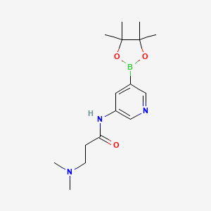 molecular formula C16H26BN3O3 B3216419 5-(3-(Dimethylamino)propanamido)pyridine-3-boronic acid pinacol ester CAS No. 1171891-23-8