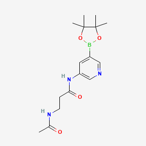 molecular formula C16H24BN3O4 B3216420 5-(3-乙酰氨基丙酰胺)吡啶-3-硼酸频哪醇酯 CAS No. 1171891-27-2