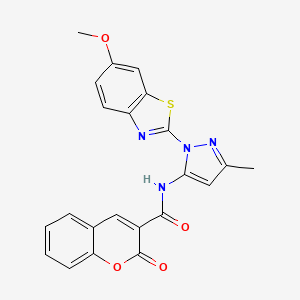 N-(1-(6-methoxybenzo[d]thiazol-2-yl)-3-methyl-1H-pyrazol-5-yl)-2-oxo-2H-chromene-3-carboxamide