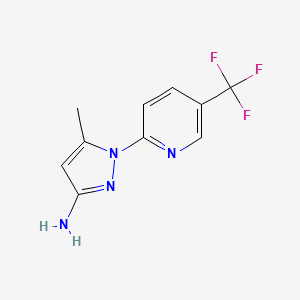 molecular formula C10H9F3N4 B3216489 5-Methyl-1-(5-(trifluoromethyl)pyridin-2-yl)-1H-pyrazol-3-amine CAS No. 1171925-31-7