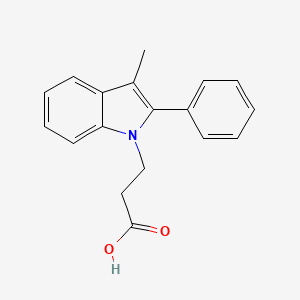 molecular formula C18H17NO2 B3216492 3-(3-Methyl-2-phenyl-indol-1-yl)-propionic acid CAS No. 1171934-74-9