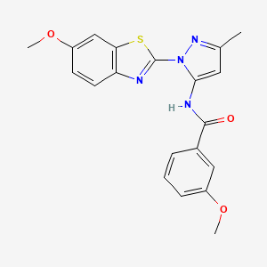 molecular formula C20H18N4O3S B3216501 3-methoxy-N-(1-(6-methoxybenzo[d]thiazol-2-yl)-3-methyl-1H-pyrazol-5-yl)benzamide CAS No. 1171950-42-7