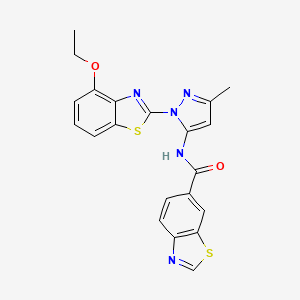 N-(1-(4-ethoxybenzo[d]thiazol-2-yl)-3-methyl-1H-pyrazol-5-yl)benzo[d]thiazole-6-carboxamide