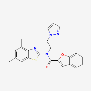 N-(2-(1H-pyrazol-1-yl)ethyl)-N-(4,6-dimethylbenzo[d]thiazol-2-yl)benzofuran-2-carboxamide