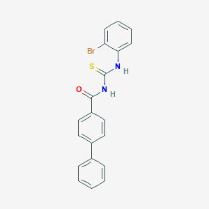 molecular formula C20H15BrN2OS B321652 N-[(2-bromophenyl)carbamothioyl]biphenyl-4-carboxamide 