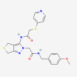 N-(4-methoxybenzyl)-2-(3-(2-(pyridin-4-ylthio)acetamido)-4,6-dihydro-2H-thieno[3,4-c]pyrazol-2-yl)acetamide