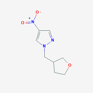 molecular formula C8H11N3O3 B3216539 4-nitro-1-((tetrahydrofuran-3-yl)methyl)-1H-pyrazole CAS No. 1172048-85-9